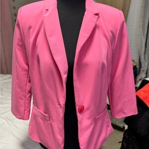 Kim Rogers Petite Hot Pink Blazer 3/4 Sleeve S/Petite